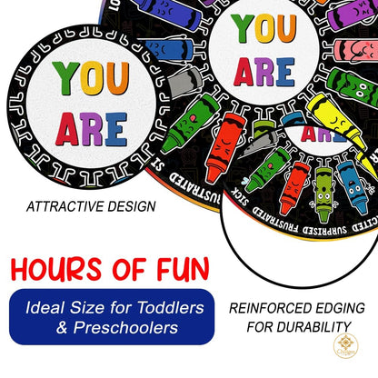 Custom Feelings Wheel Welcome Mat for Classroom and Office