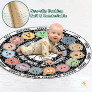 Custom Feelings Wheel Round Doormat with Emotions Design - Emotion Face