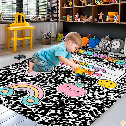 Custom Alphabet Welcome Mat with Spanish ABC and Numbers