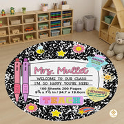 Custom Notebook Welcome Mat for Classroom and Kids Room