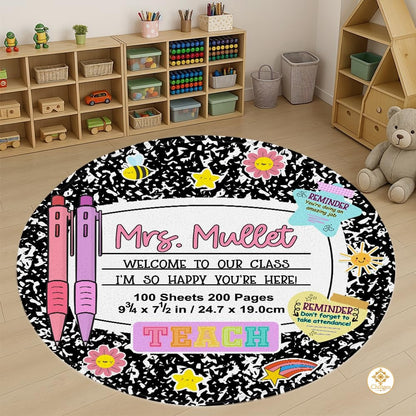 Custom Notebook Welcome Mat for Classroom and Kids Room