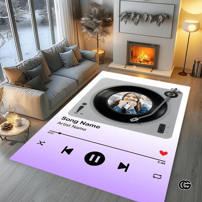 Personalized Music Welcome Mat with Custom Album Cover and Text