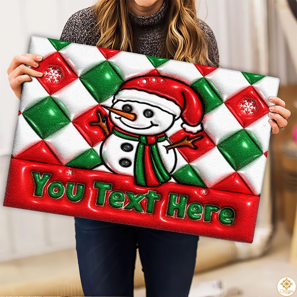 Personalized Christmas Doormat with Family Name and Address