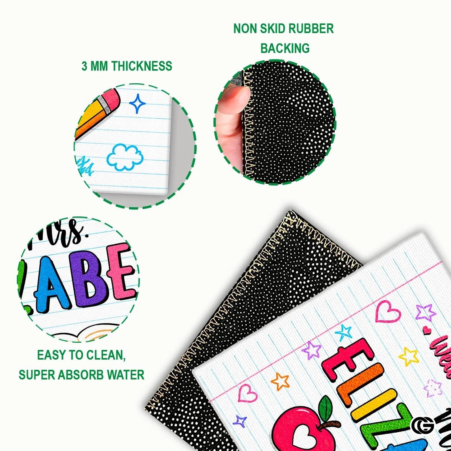 Personalized Classroom Welcome Mat with Custom Teacher Name