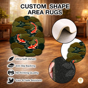 Custom Koi Fish Shaped Welcome Mat for Bedroom and Living Room