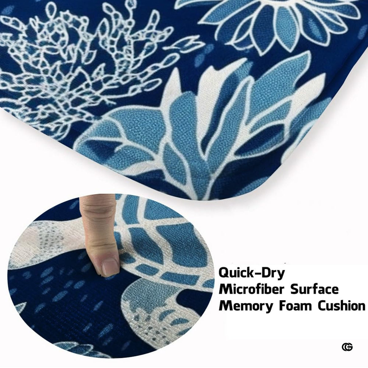 Close-up detail of navy area rug highlighting swimming sea turtles, water ripple textures, and underwater botanicals. - image 3 of 7