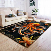 Custom Octopus Welcome Mat with Coastal and Beach Design