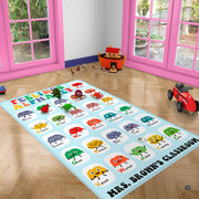 Closeup view of the soft microfiber surface and colorful alphabet emotion illustrations - thumbnail image 3 of 8