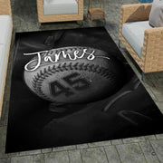 Detailed view of the premium edge stitching and high-contrast baseball graphic on microfiber - thumbnail image 7 of 7