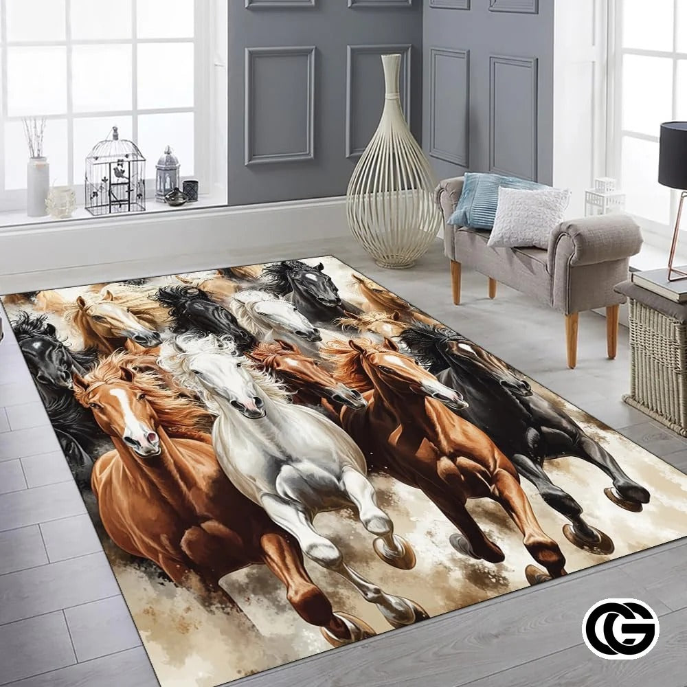 Custom Running Horse Welcome Mat for Front Door and Entryway - Horse-ds04
