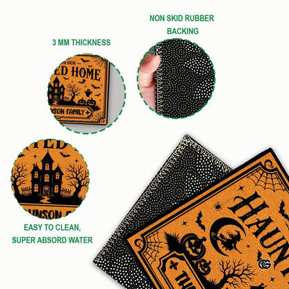 Halloween Door Mat Outdoor, Custom Spooky Welcome Mat with Black Cat and Pumpkin, Fall Front Door Mat for Porch Entryway Decor #1