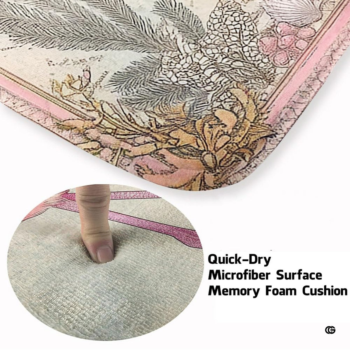 Close-up of compass rose star and antique shoreline mapping details on coastal bird rug. - image 4 of 7
