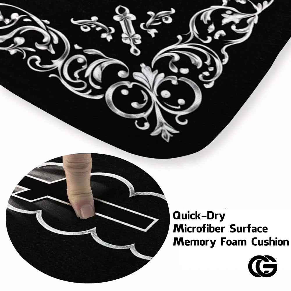 Personalized Orthodox Welcome Mat with Family Name and Cross