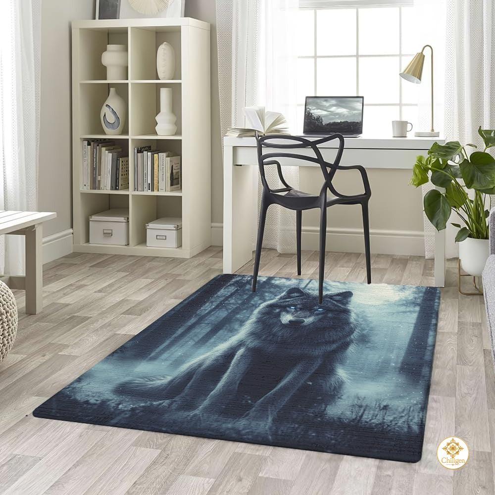 Custom Galaxy Wolves Rug for Boy Room and Bedroom