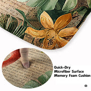 Soft low-pile microfiber fabric and foam cushioning detail of vintage flamingo rug - thumbnail image 3 of 7