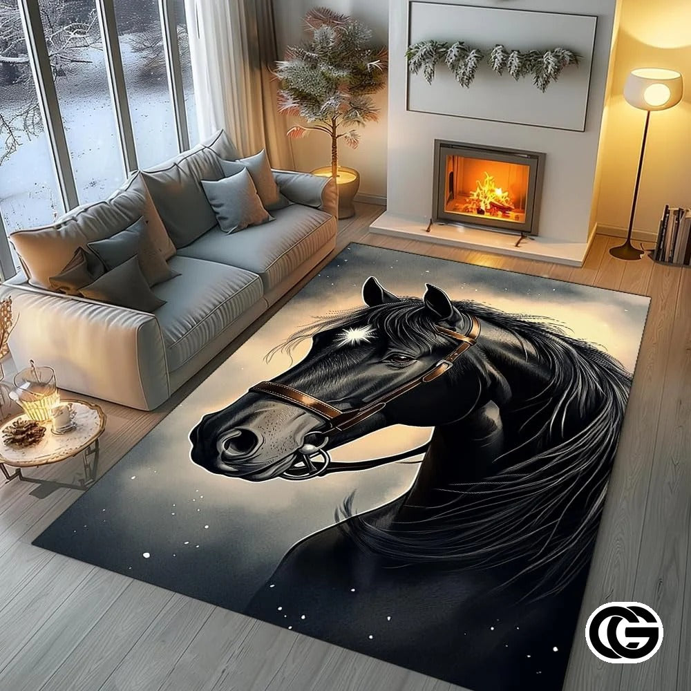 Custom Running Horse Welcome Mat for Front Door and Entryway