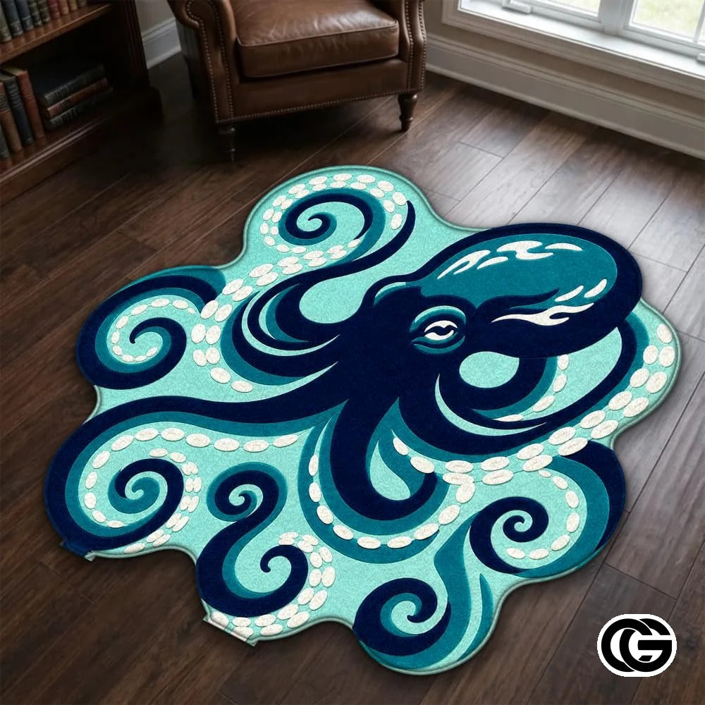 Custom Octopus Welcome Mat with Sea Monster Art - D8