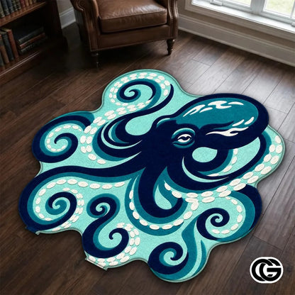 Custom Octopus Welcome Mat with Sea Monster Art - D8
