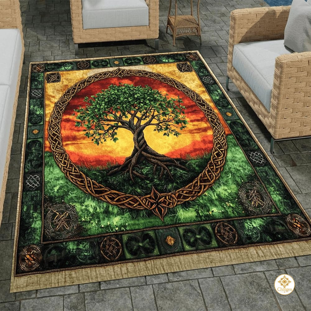 Custom Celtic Tree of Life Welcome Mat for Living Room