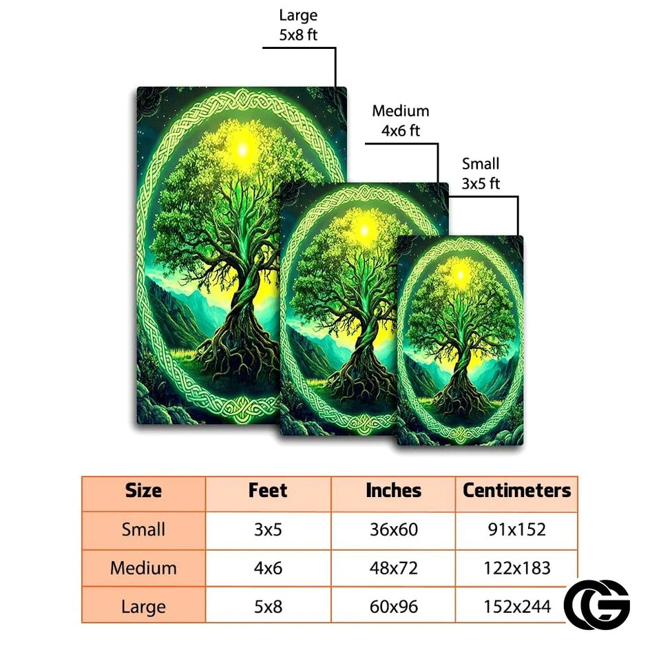 Custom Tree of Life Doormat with Celtic Pattern and Non Slip Backing - Tree-ds25