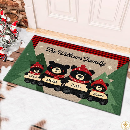 Personalized Christmas Doormat with Family Name and Address