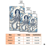 Non-slip grip backing texture and resilient construction of octopus area rug. - thumbnail image 6 of 7