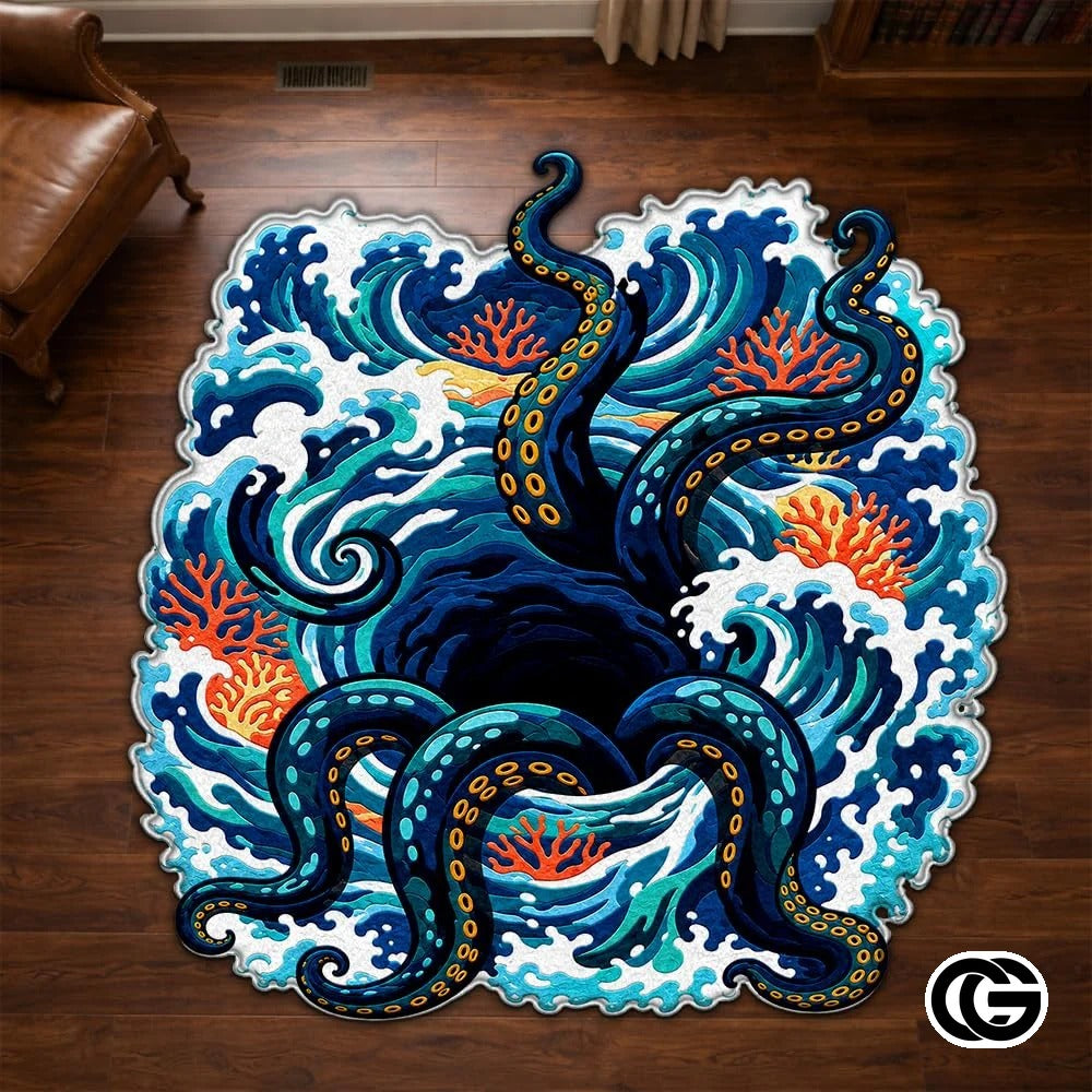 Personalized Octopus Welcome Mat with Custom Name and Tentacles