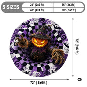 Personalized Halloween 3D Optical Illusion Ghost Round Rug (A03)
