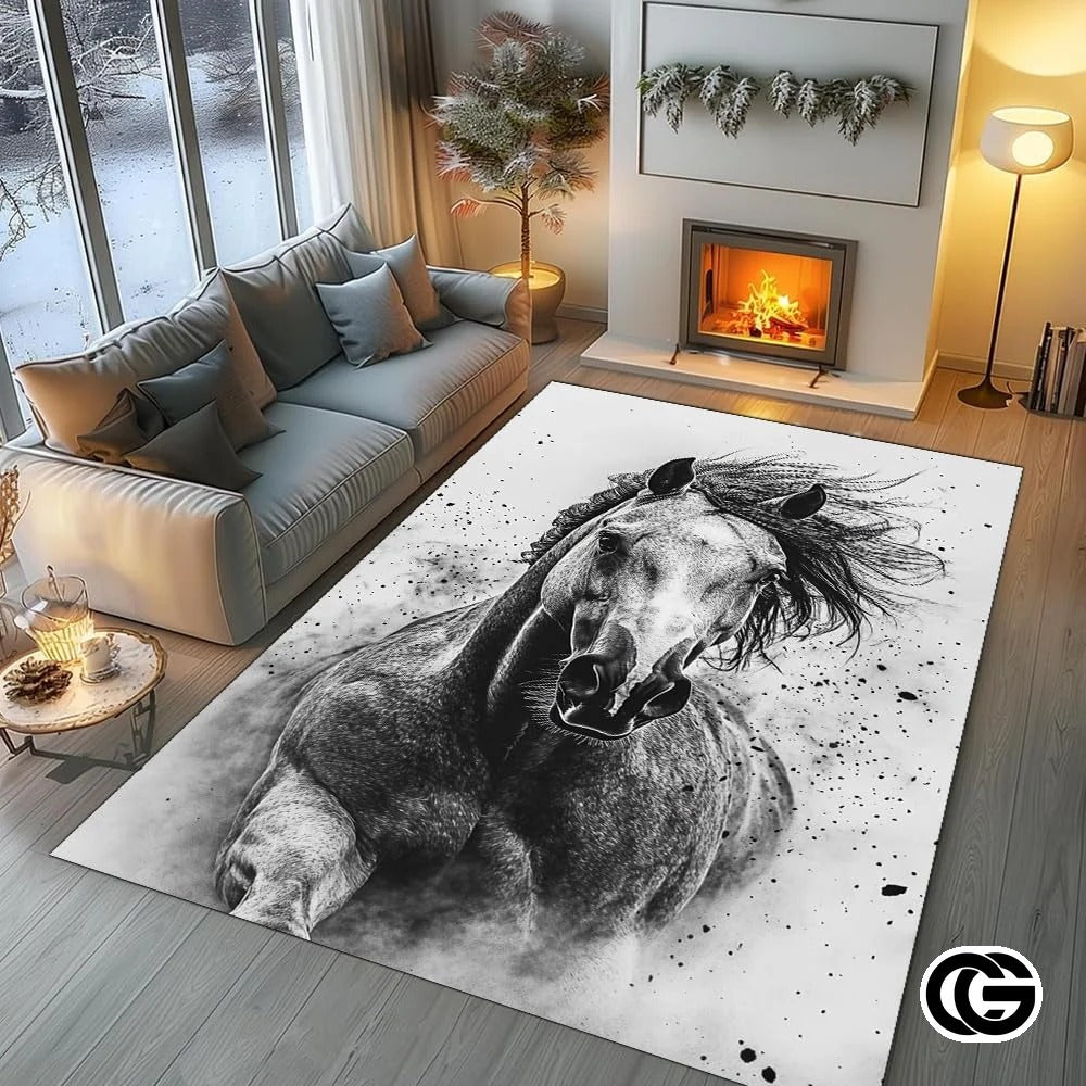 Custom Running Horse Welcome Mat for Living Room and Bedroom - Horse-ds14
