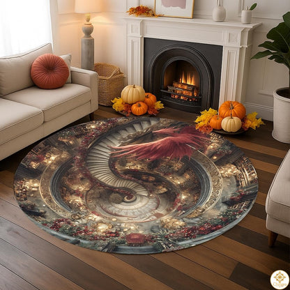 Custom Dragon Welcome Mat with Optical Illusion and Non-Slip Backing