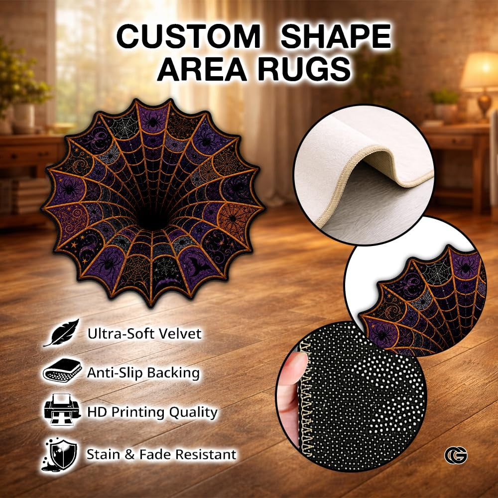 Personalized Halloween 3D Optical Illusion Shaped Rug (A05)