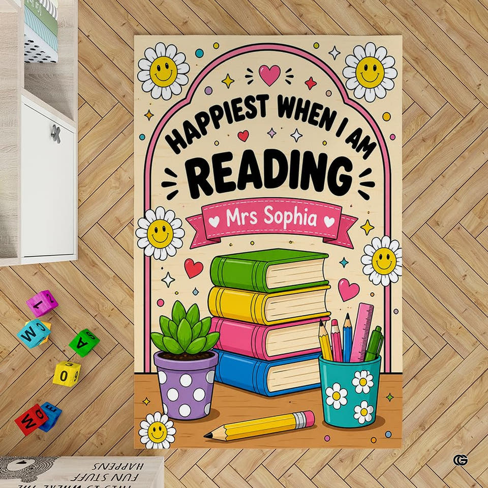 Dimension chart displaying size options for reading nook area rug.