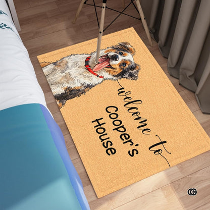 Personalized Pet Dog Welcome Door Mat with Photo and Name (A01)