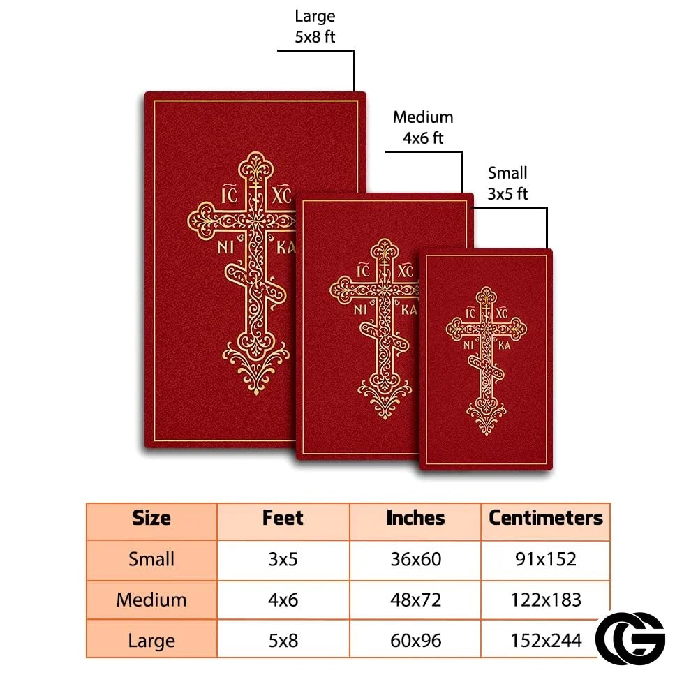 Personalized Orthodox Doormat with Christian Cross and Eagle - D7
