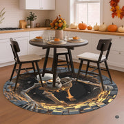 Custom Halloween 3D Optical Illusion Round Rug Skeleton Horror Area Rug (1, #5)