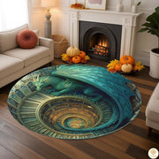 Personalized Dragon Welcome Mat with 3D Effect and Library Art