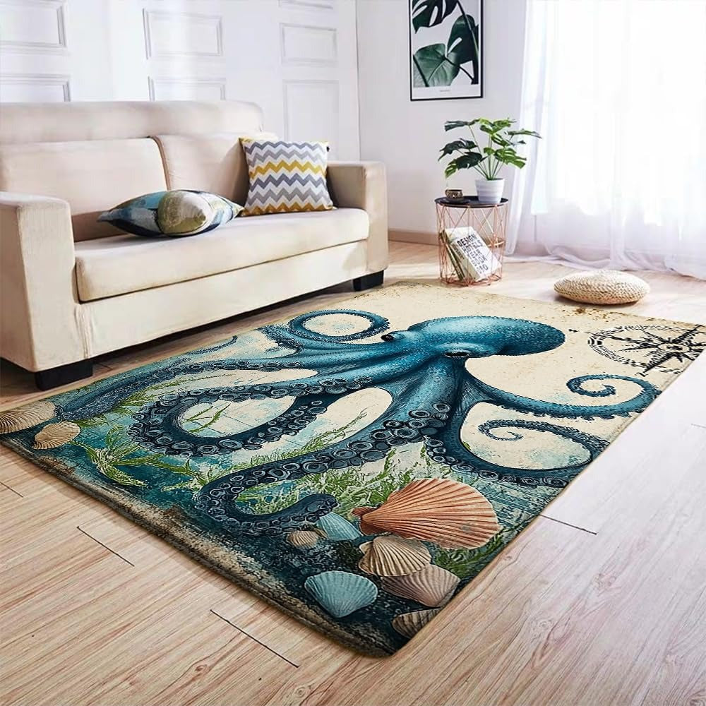 Custom Octopus Welcome Mat for Front Door and Entryway