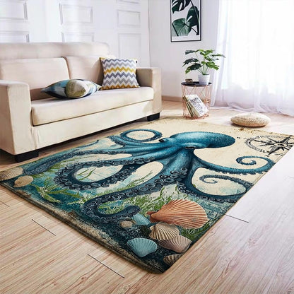 Custom Octopus Welcome Mat for Front Door and Entryway