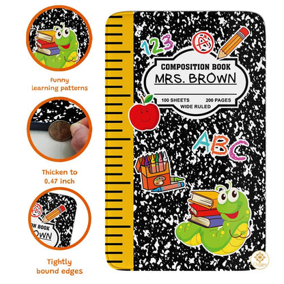 Custom Composition Notebook Welcome Mat for Kids and Classroom - A+ Style / 2' x 3' (Rectangular)
