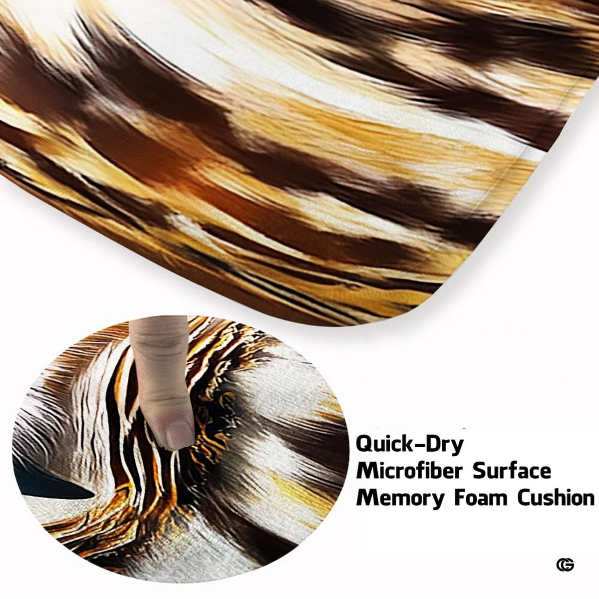 Angled shot of owl wildlife art area rug displaying rich amber-yellow background tones.
