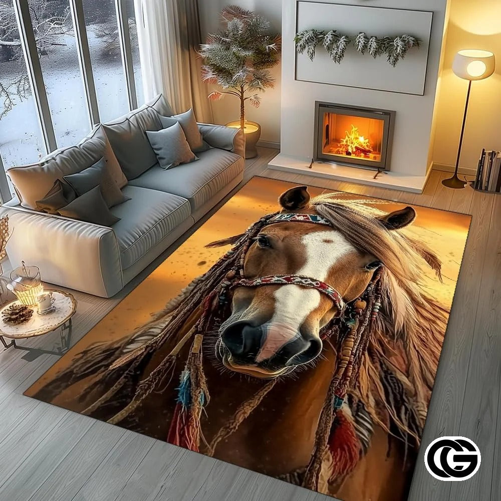 Custom Running Horse Doormat with Non Slip Backing - Horse-ds21