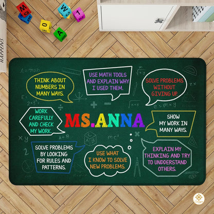 Custom Mathematics Education Rug for Classroom and Playroom - Math D2 / 3' x 5' (Rectangular)