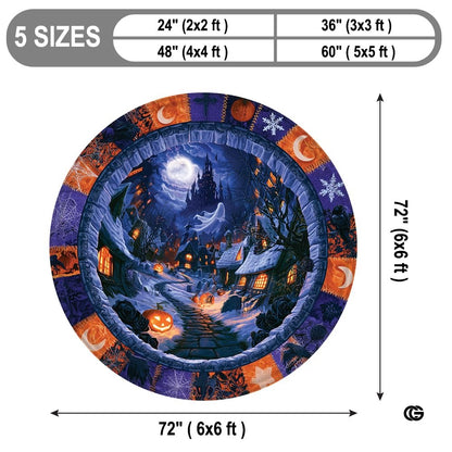 Custom Halloween 3D Effect Optical Illusion Spooky Round Rug (D5)