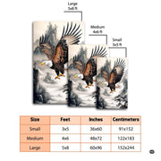 Majestic eagle wildlife floor rug displayed in comfortable room interior - thumbnail image 6 of 7