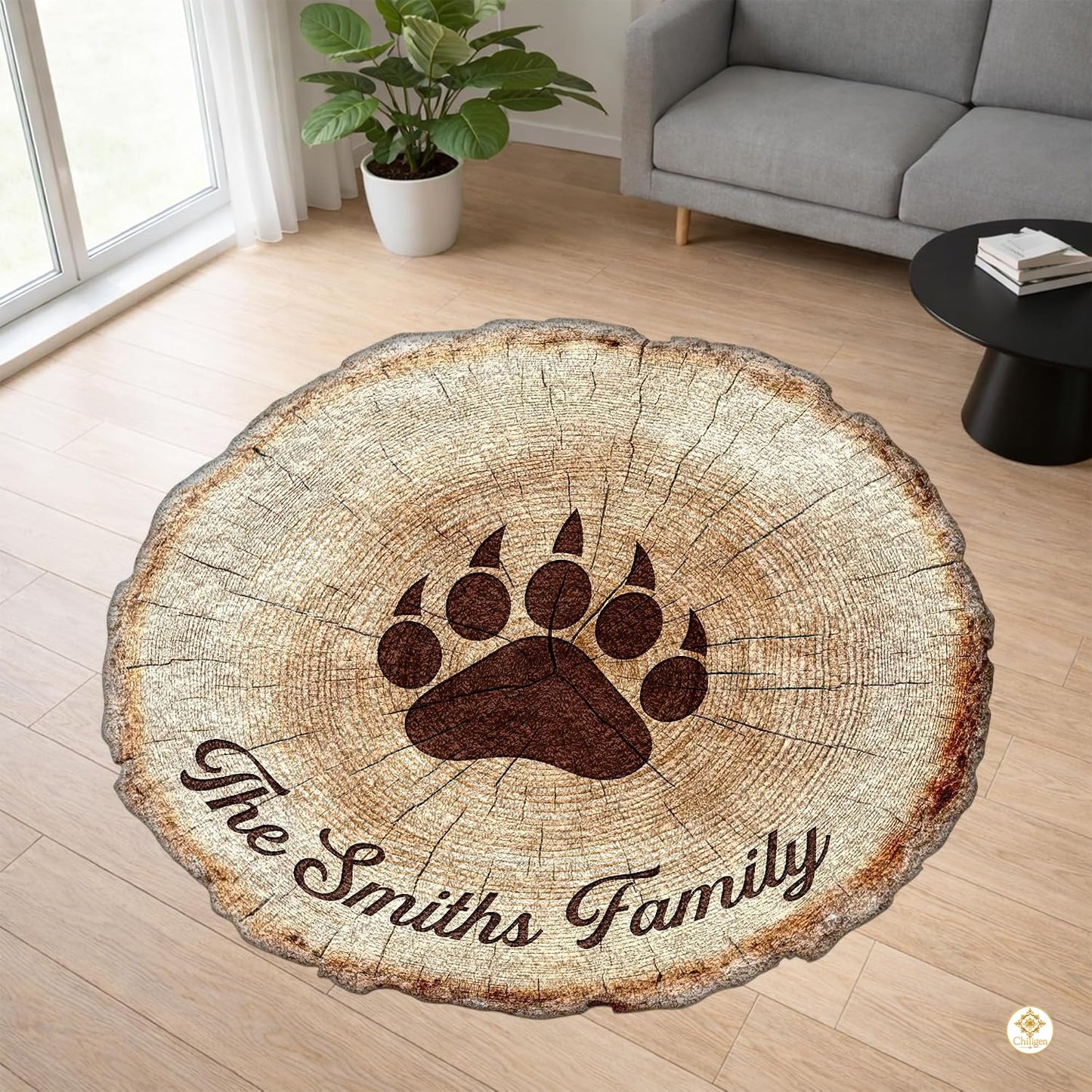 Custom Bear Paw Area Rug with Soft Plush and Non Slip Backing
