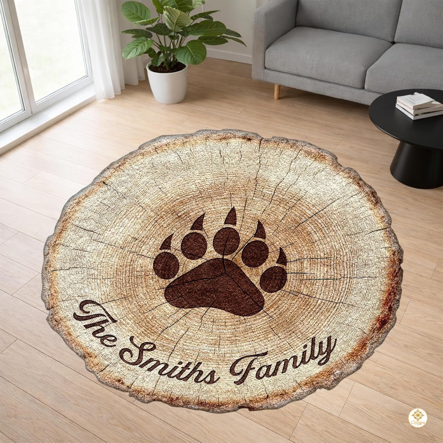 Custom Bear Paw Area Rug with Soft Plush and Non Slip Backing