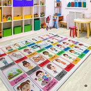 Detailed angle view displaying rich print clarity on the communication area rug. - thumbnail image 8 of 8