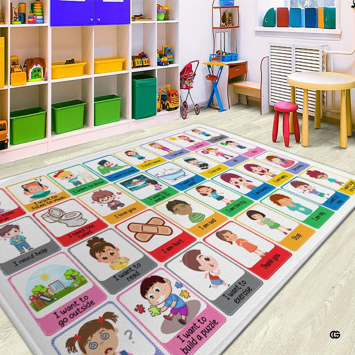 Detailed angle view displaying rich print clarity on the communication area rug. - image 8 of 8