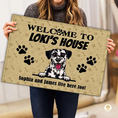 Personalized Dog Welcome Doormat for Front Door and Entryway