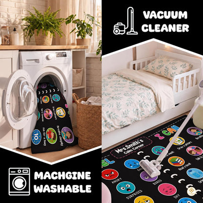 Custom Composition Notebook Rug for Classroom and Kids Room - Feeling #2 / 2' x 3' (Rectangular)